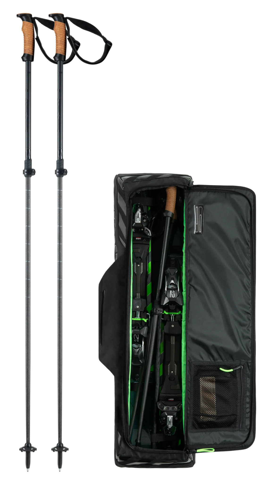 Elan Elan Voyager Bâtons Alpins & Sac De Transport Pour Skis Pliant 1 Elan Elan Voyager Bâtons Alpins & Sac De Transport Pour Skis Pliant